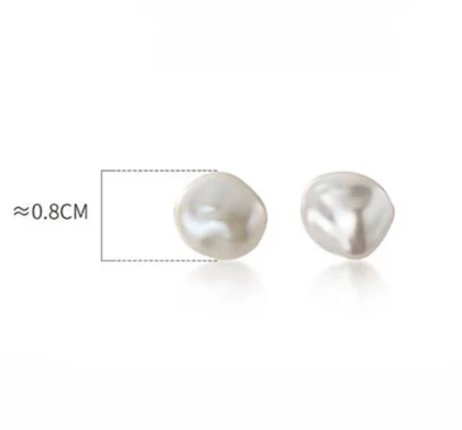 Hettie 925 Sterling Silver Baroque Pearl Studs