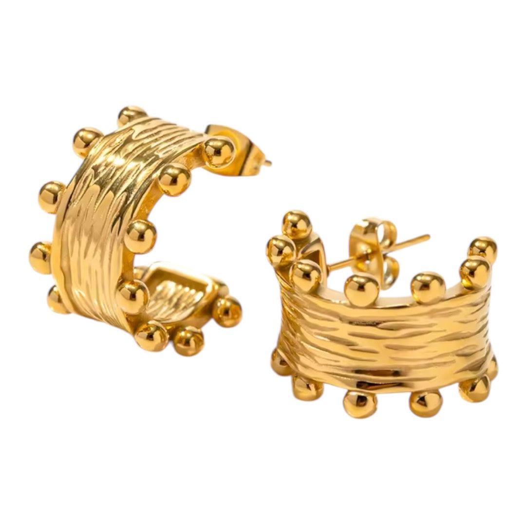 Carter Stainless Steel 18k Gold Plated Hoops