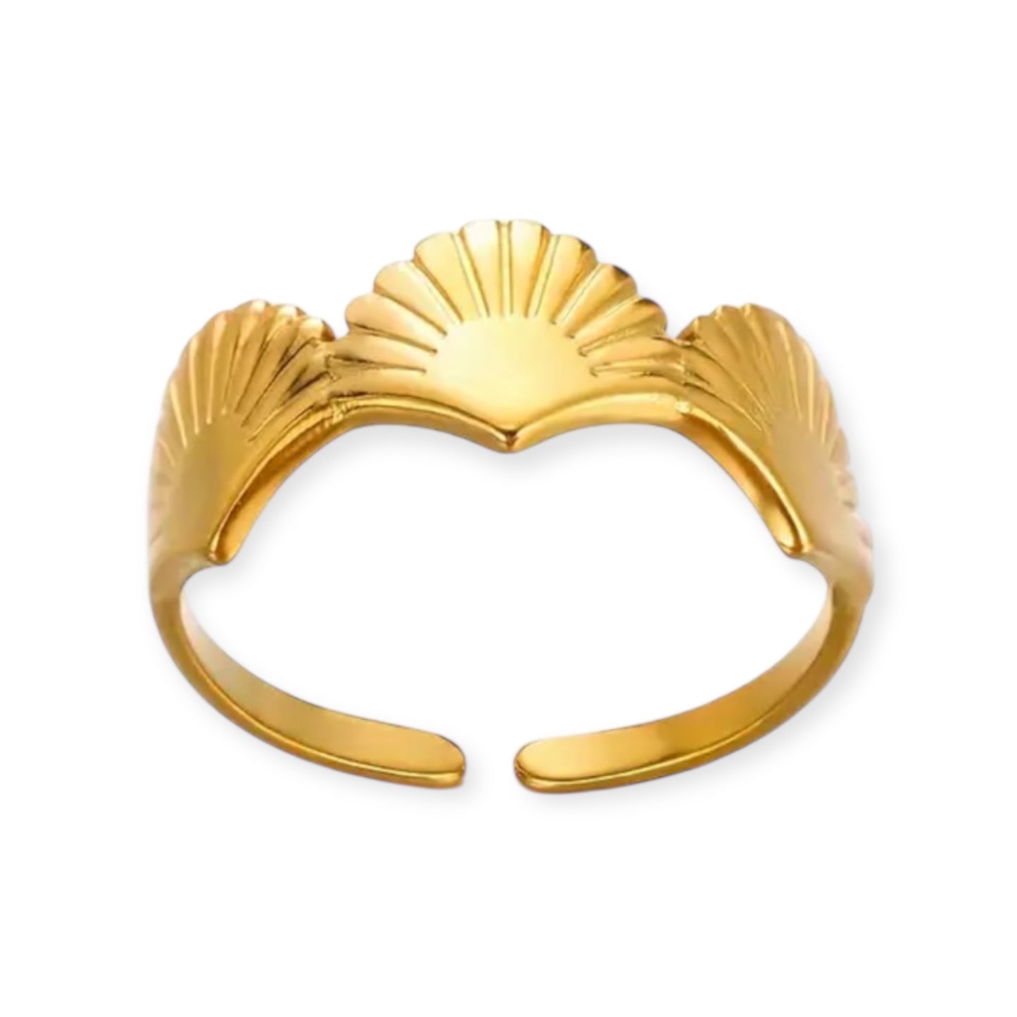 Stainless Steel 18k Gold Plated Adjustable Ring