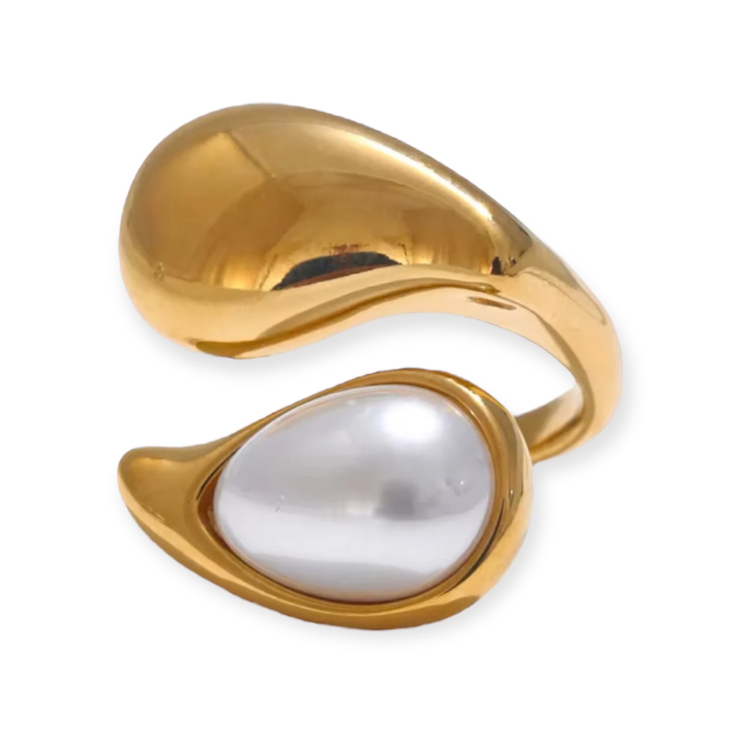 Mariah Statement Pearl Gold Ring