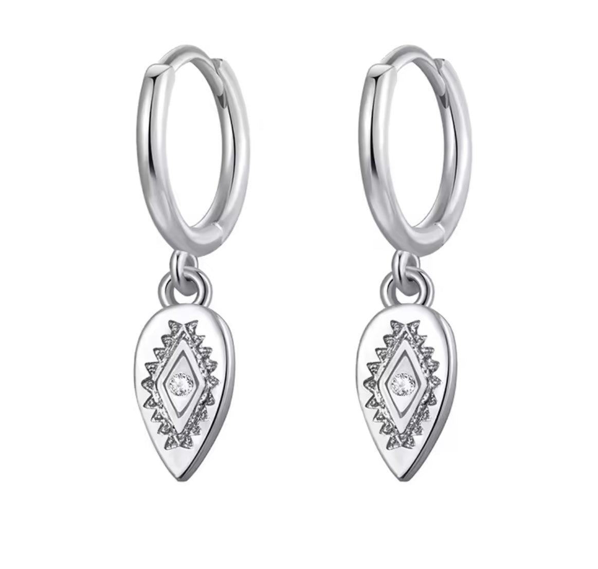 Bohemian Teardrop Huggies