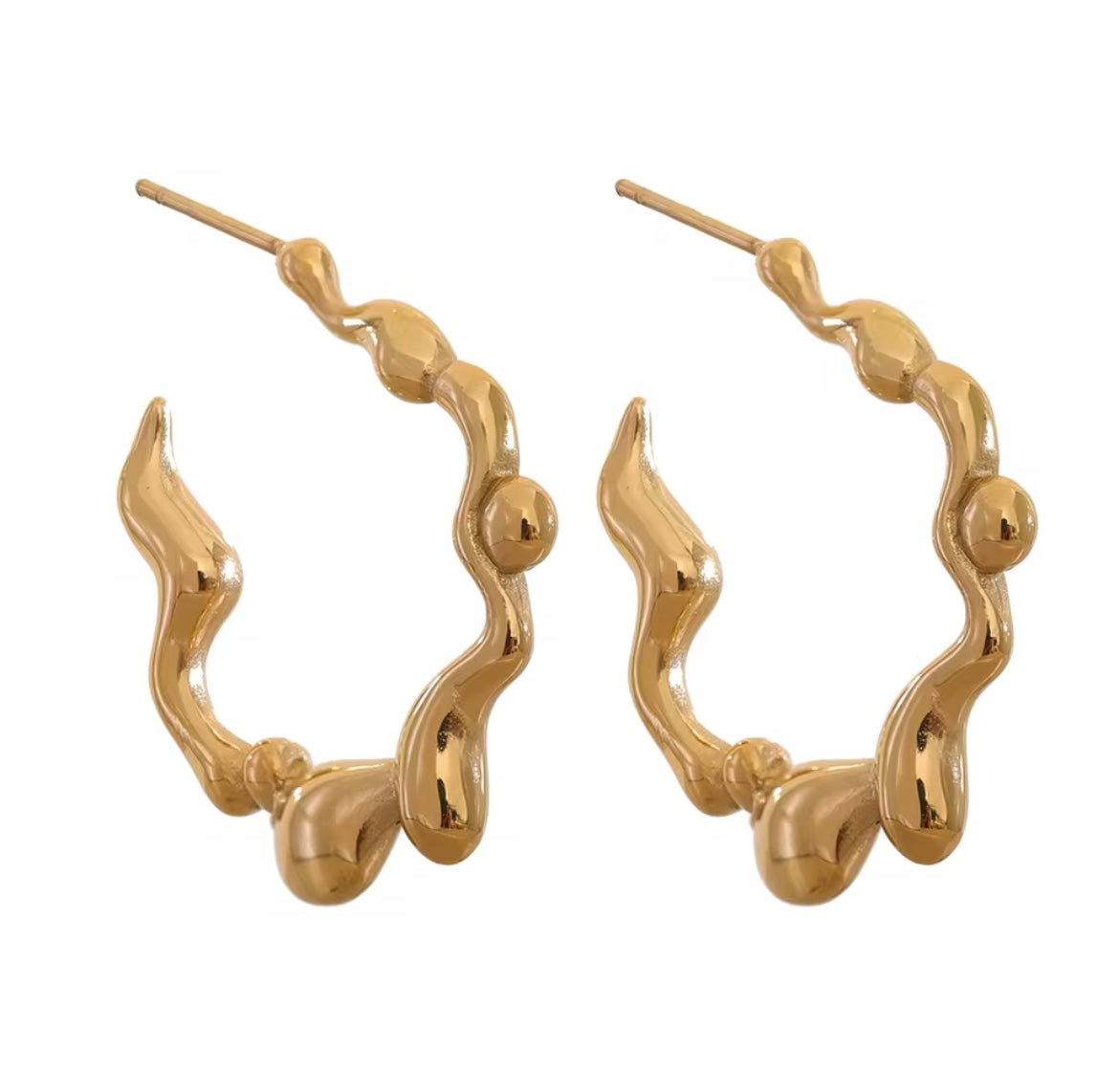 Felicia 18k Gold Plated Hoop Earrings