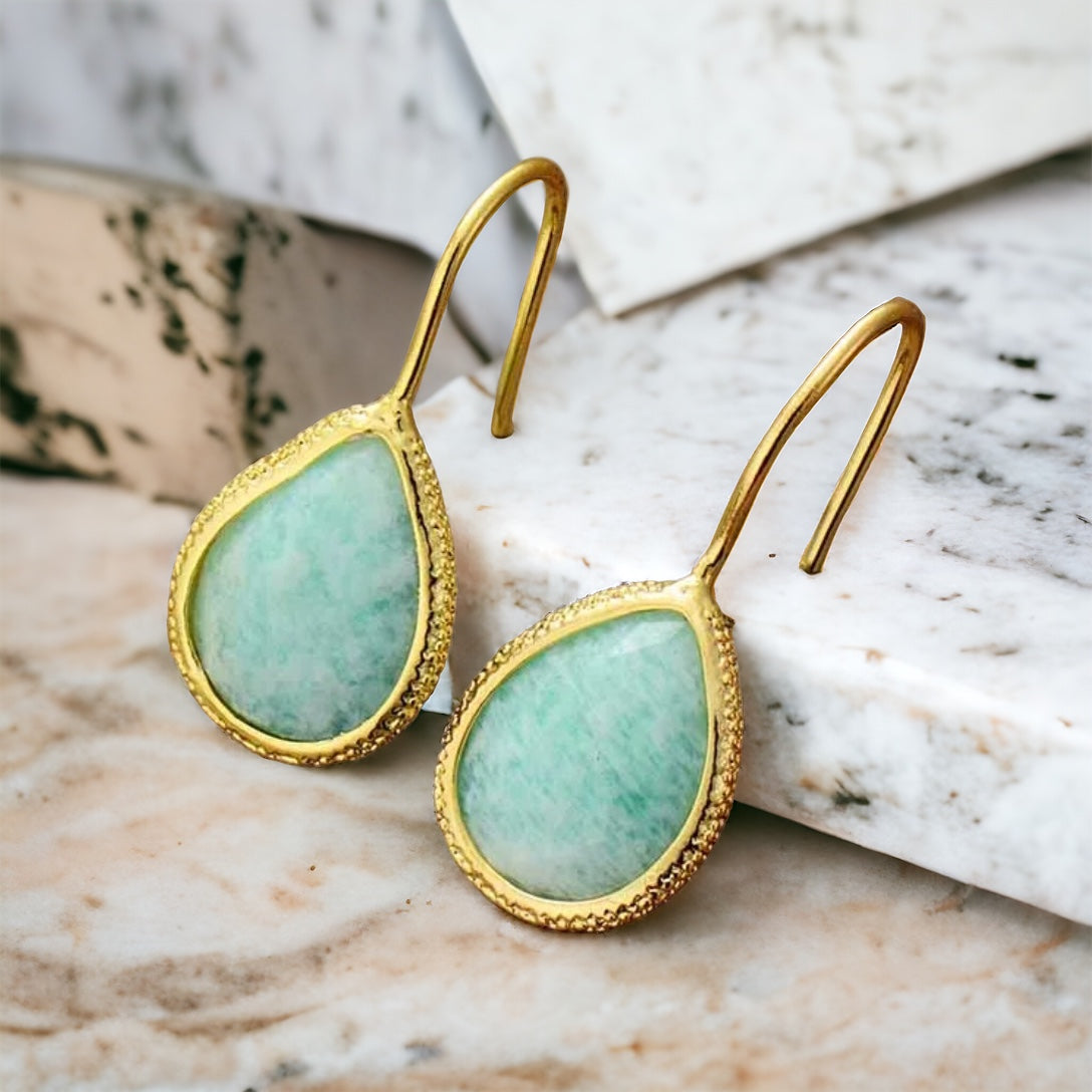 Marilyn Amazonite Stone Dangle Earrings