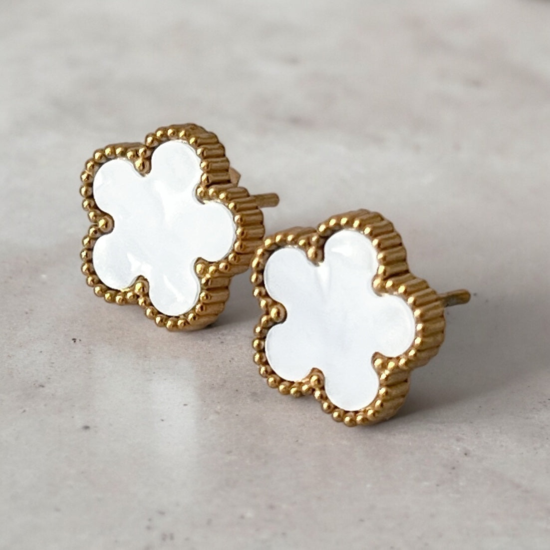 Little Blossoms Studs - Pearl White