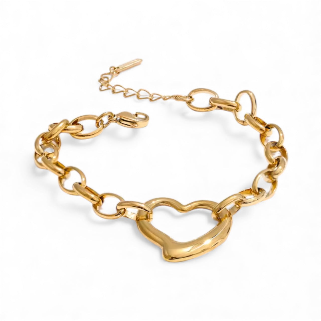 House of Hearts Stainless Steel 18k Gold Plated Bracelet