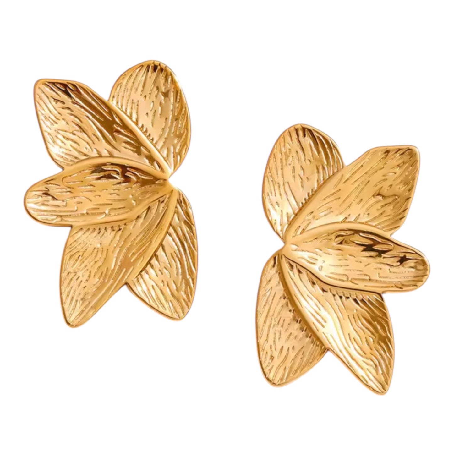 Golden Petal Statement Earrings