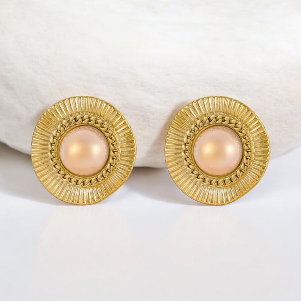 Elise Rose 18k Gold Plated Stud Earrings