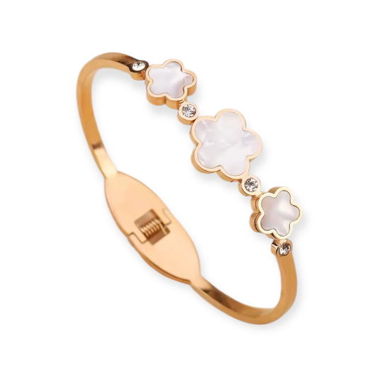 Little Blossoms Pearl White Bangle