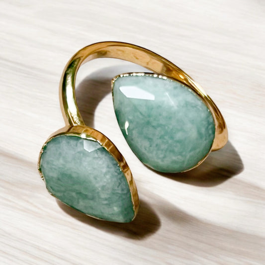 Amazonite Double Stone Ring