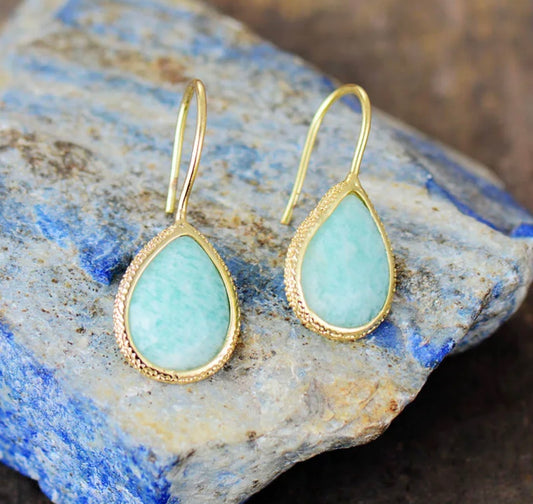 Marilyn Amazonite Stone Dangle Earrings