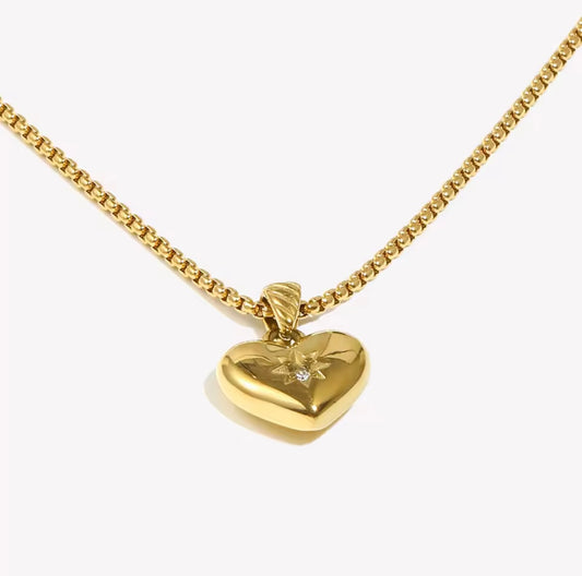 House of Hearts Stainless Steel 18K Gold Plated Necklace