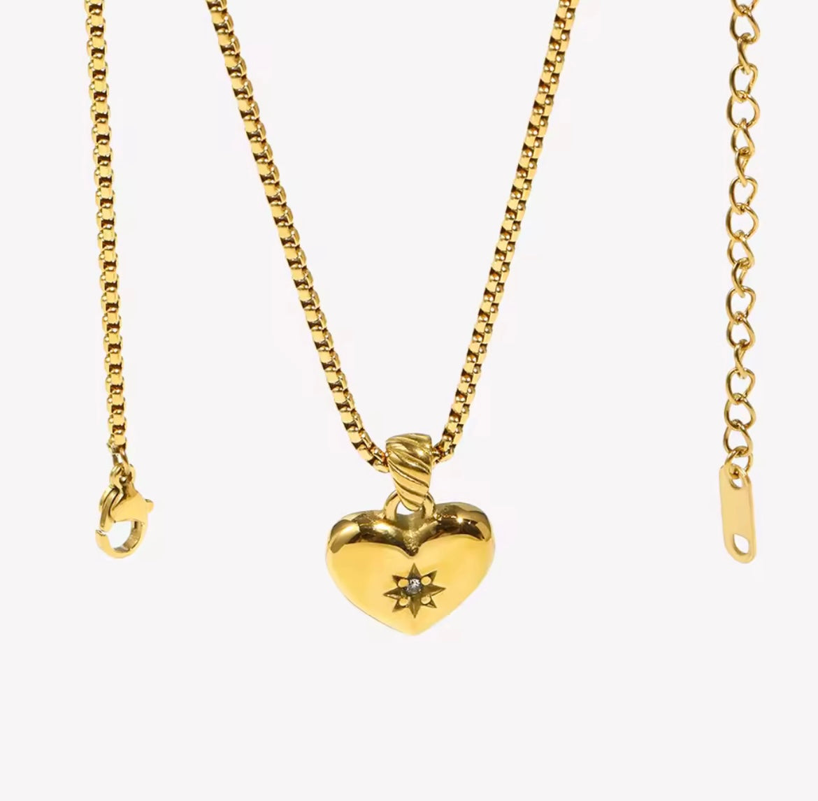 House of Hearts Stainless Steel 18K Gold Plated Necklace