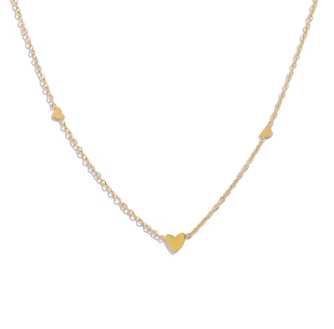 House of Hearts Stainless Steel 18K Gold Plated Necklace