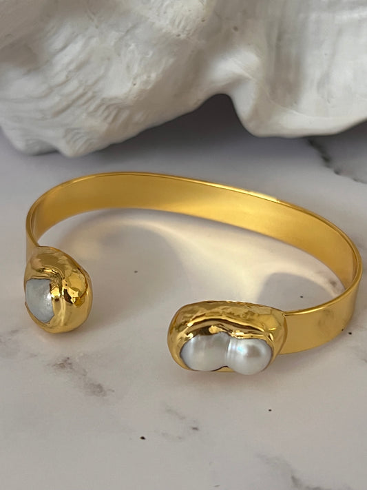 Ava Keshi Pearl Cuff Bangle