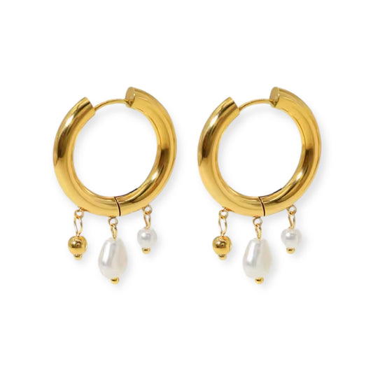 Ava 18k Gold Plated Hoop Earrings