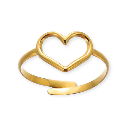 Stainless Steel 18k Gold Plated Adjustable Ring
