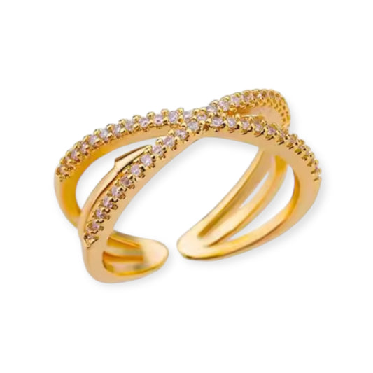 Stainless Steel 18k Gold Plated Adjustable Ring