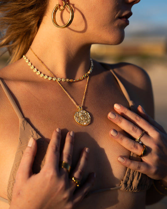 Celeste Medallion Necklace - Gold