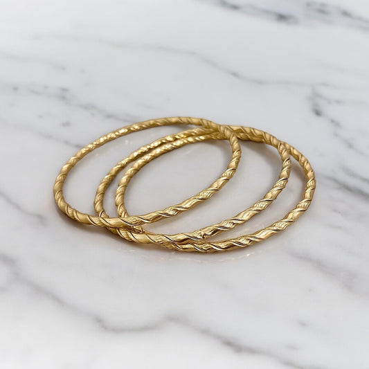 Cyprus 18k Gold Plated Bangle Trio