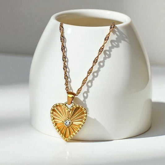 House of Hearts Stainless Steel 18K Gold Plated Necklace