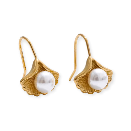 Gold Shell Hook Earrings