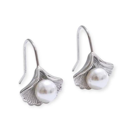 Silver Shell Hook Earrings
