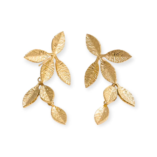 House of Hearts Golden Leaf Cascade Earrings