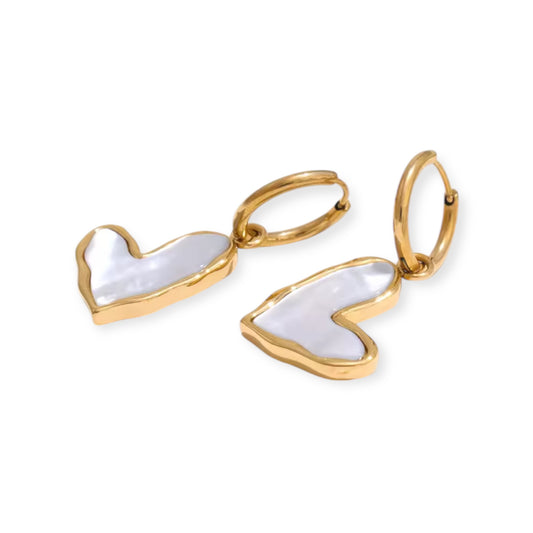 House of Hearts Mother of Pearl Heart Earrings