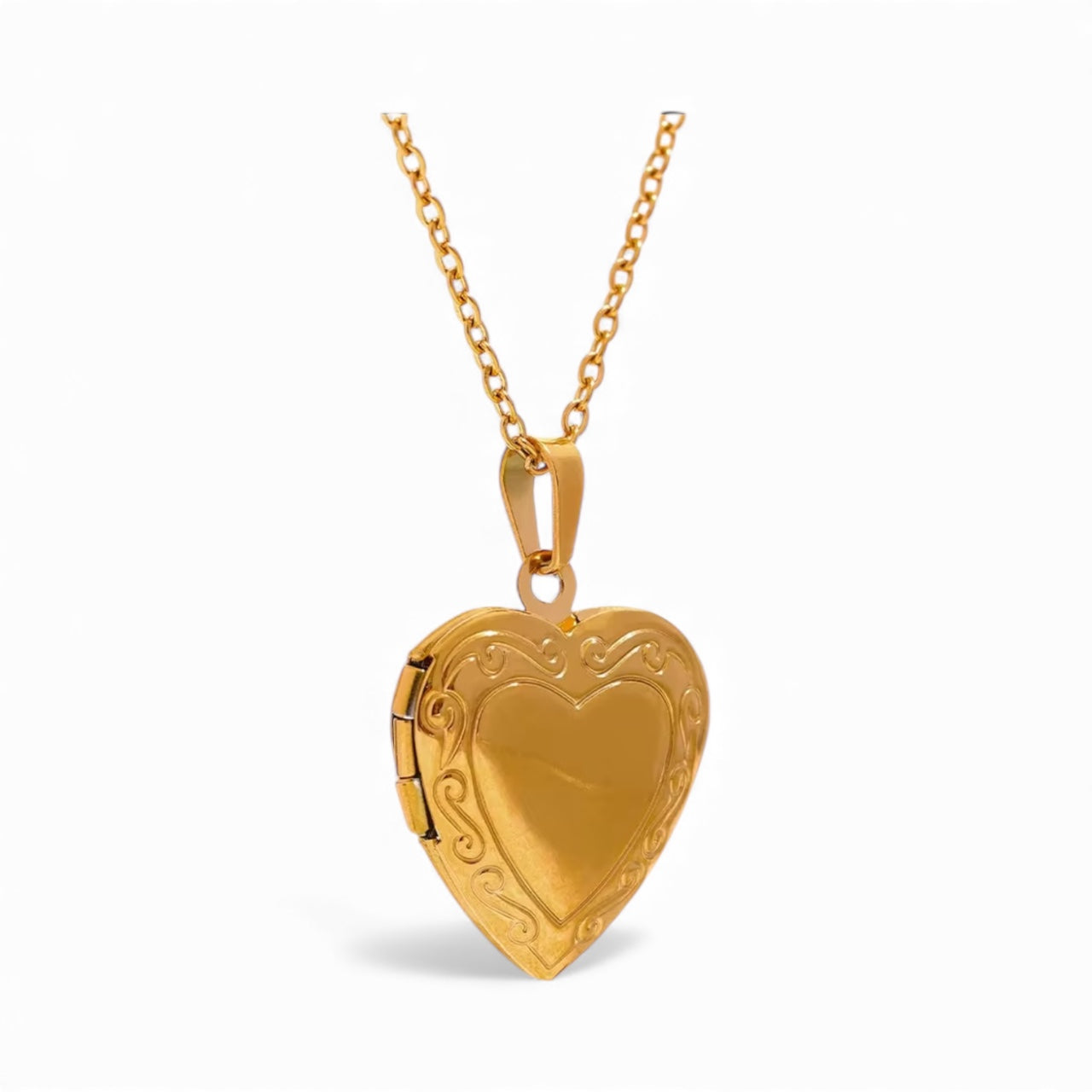 House of Hearts Stainless Steel 18K Gold Plated Locket