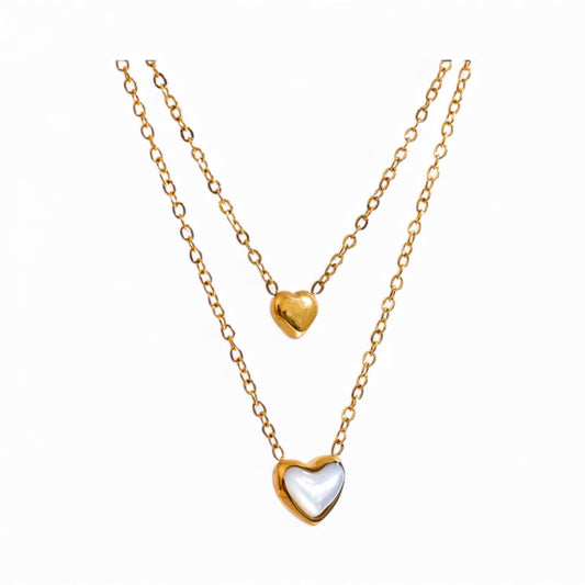 House of Hearts Stainless Steel 18K Gold Plated Necklace
