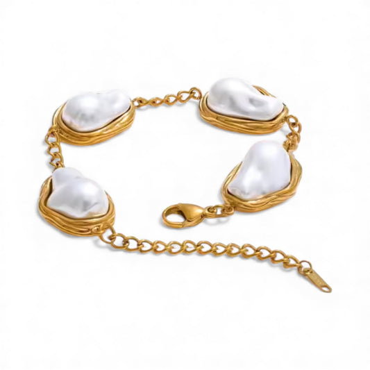 House of Hearts Baroque Pearl Statement Bracelet