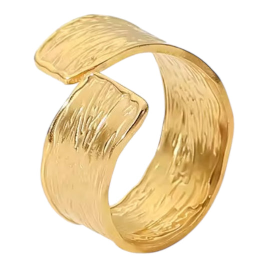 Stainless Steel 18k Gold Plated Adjustable Ring