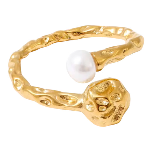 Stainless Steel 18k Gold Plated Adjustable Ring
