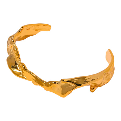 Eve Stainless Steel 18k Gold Plated Cuff Bangle