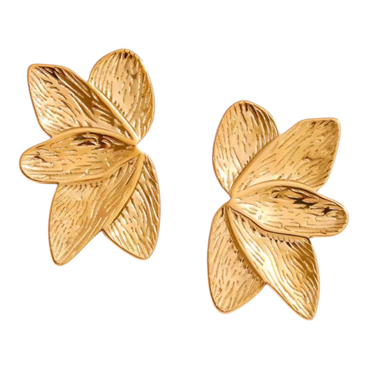 Golden Petal Statement Earrings