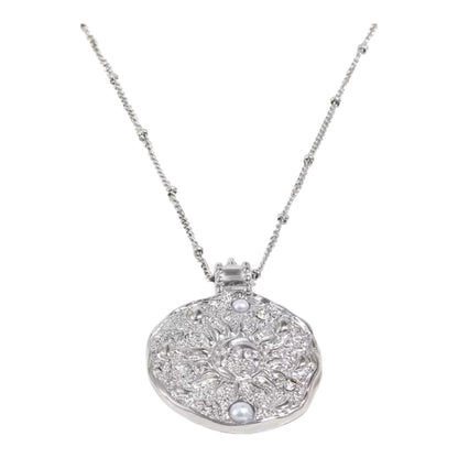 Celeste Medallion Necklace - Silver