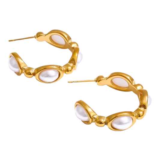 Solene 18k Gold Plated Hoop Earrings