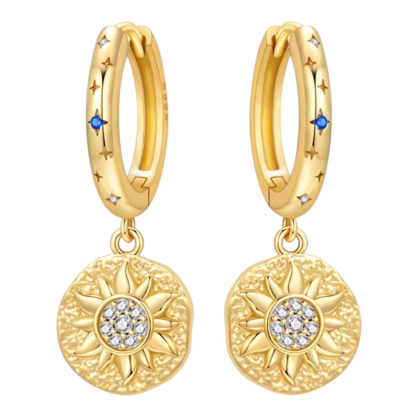 Sunburst Huggie Earrings