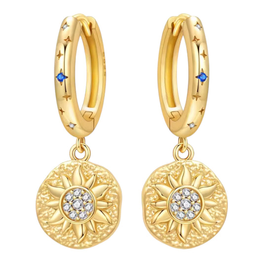 Sunburst Huggie Earrings