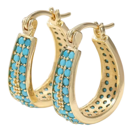 Turquoise Luxe Hoop Earrings