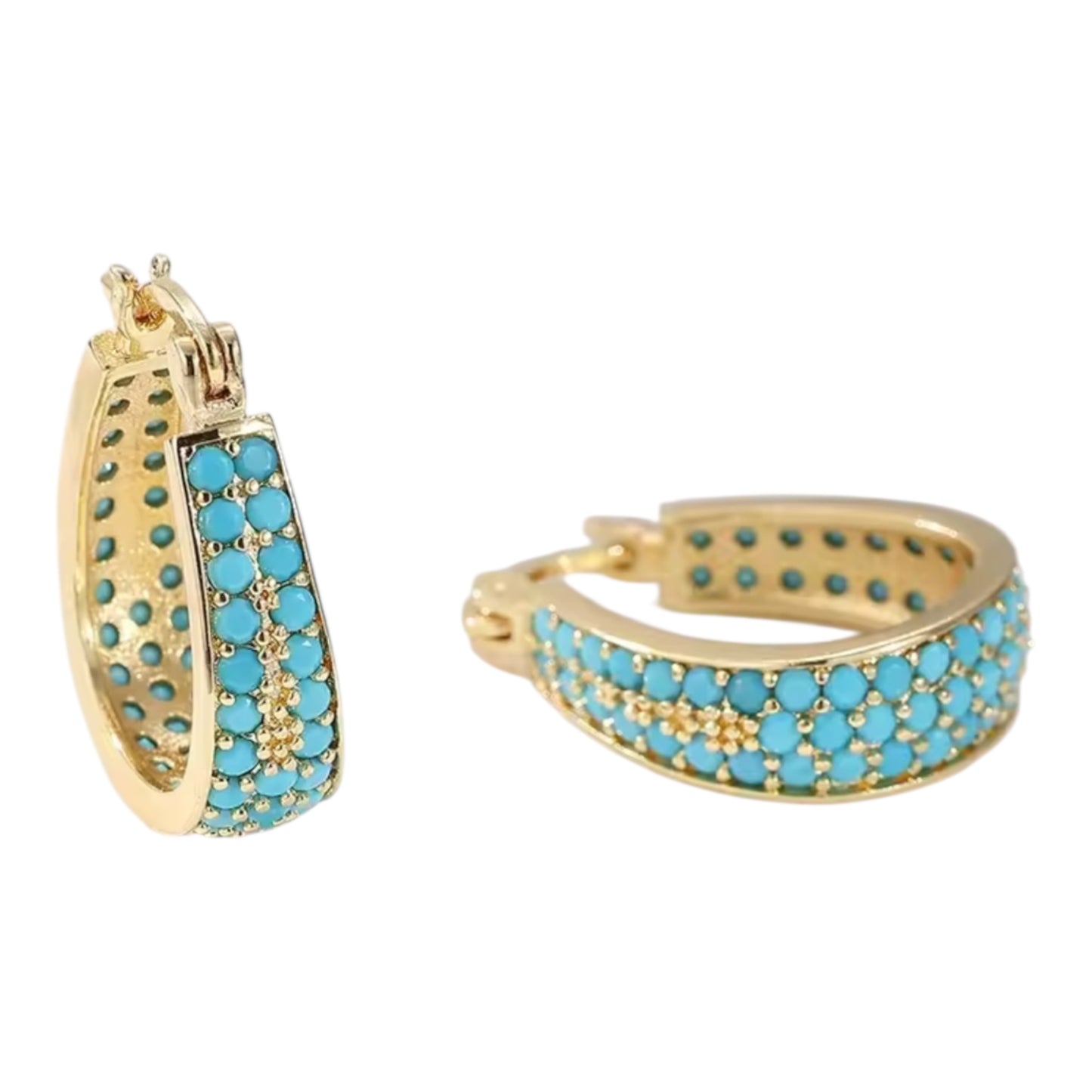 Turquoise Luxe Hoop Earrings