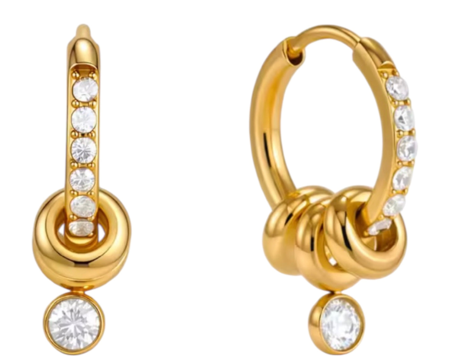 Crystal Knot Huggie Earrings