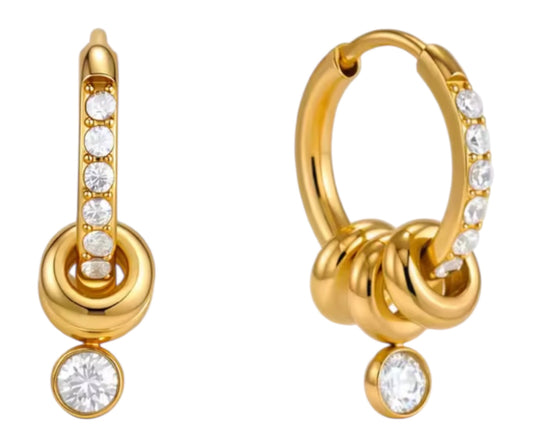 Crystal Knot Huggie Earrings